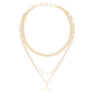 ALLSAINTS Two Tone Two Tone Layered Mix Chain Necklace